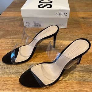 NWT SCHUTZ - Ariella Sandal, Black Suede - 7.5